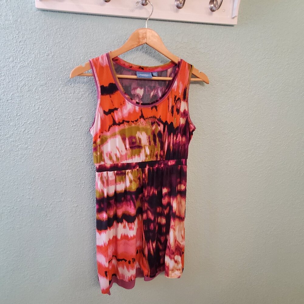 Simply Vera - Vera Wang sleeveless dress Sz Small orange, purple & green